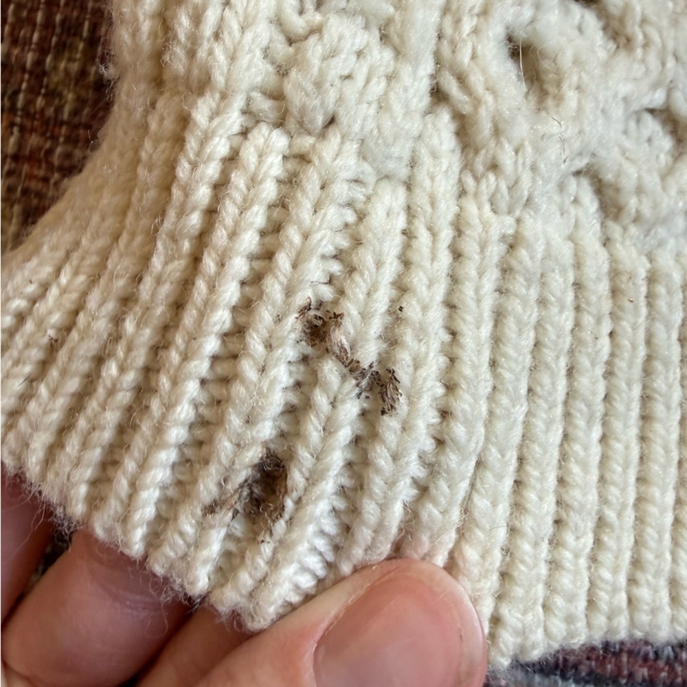 Aran Sweater Market Kids 6-7 Cable Knit 100% Merino Wool Cardigan Sweater - Picture 5 of 8